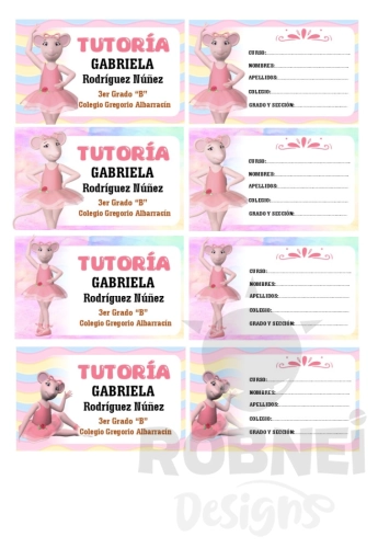 Angelina Ballerina  Etiqueta